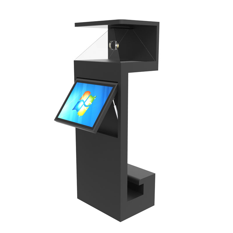 270 degree landing interactive holographic cabinet advertising machine